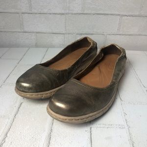 Born Gold Metallic Distressed Flats 11